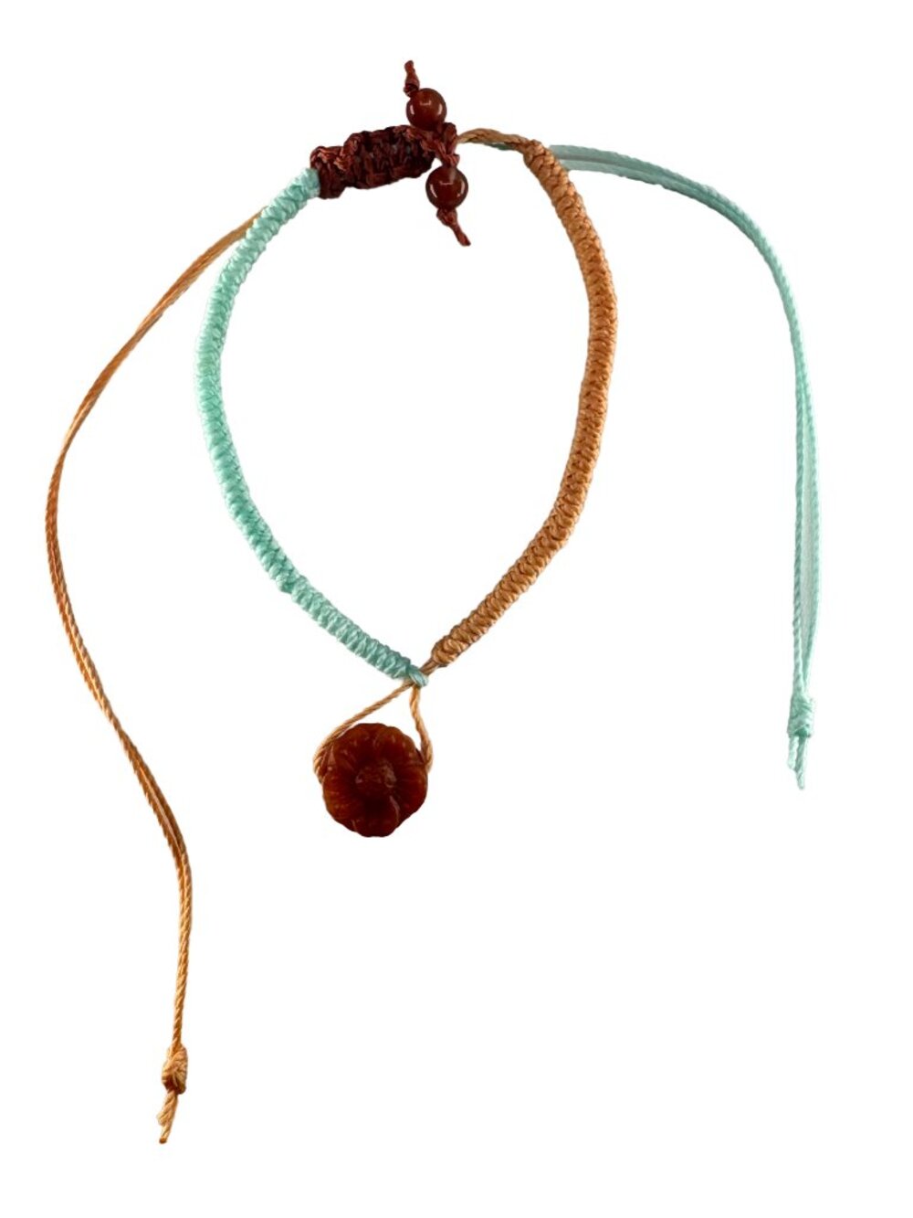 Woven Vajra Knot Bracelet Natural Red Agate Sunflower Waterproof Cord Adjustable
